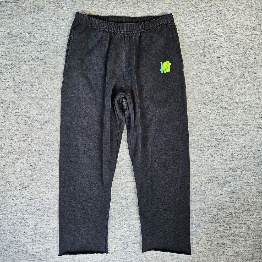 Undefeated Pants Mens M Black Jogger Sweatpants Elastic Waist Drawstring USA